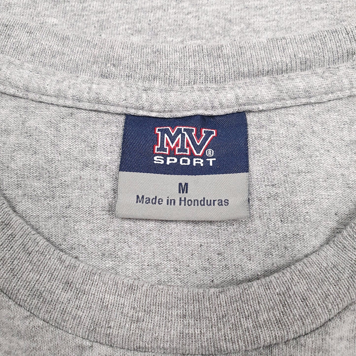 Mens Grey MV Sport Navy Baseball  T Shirt