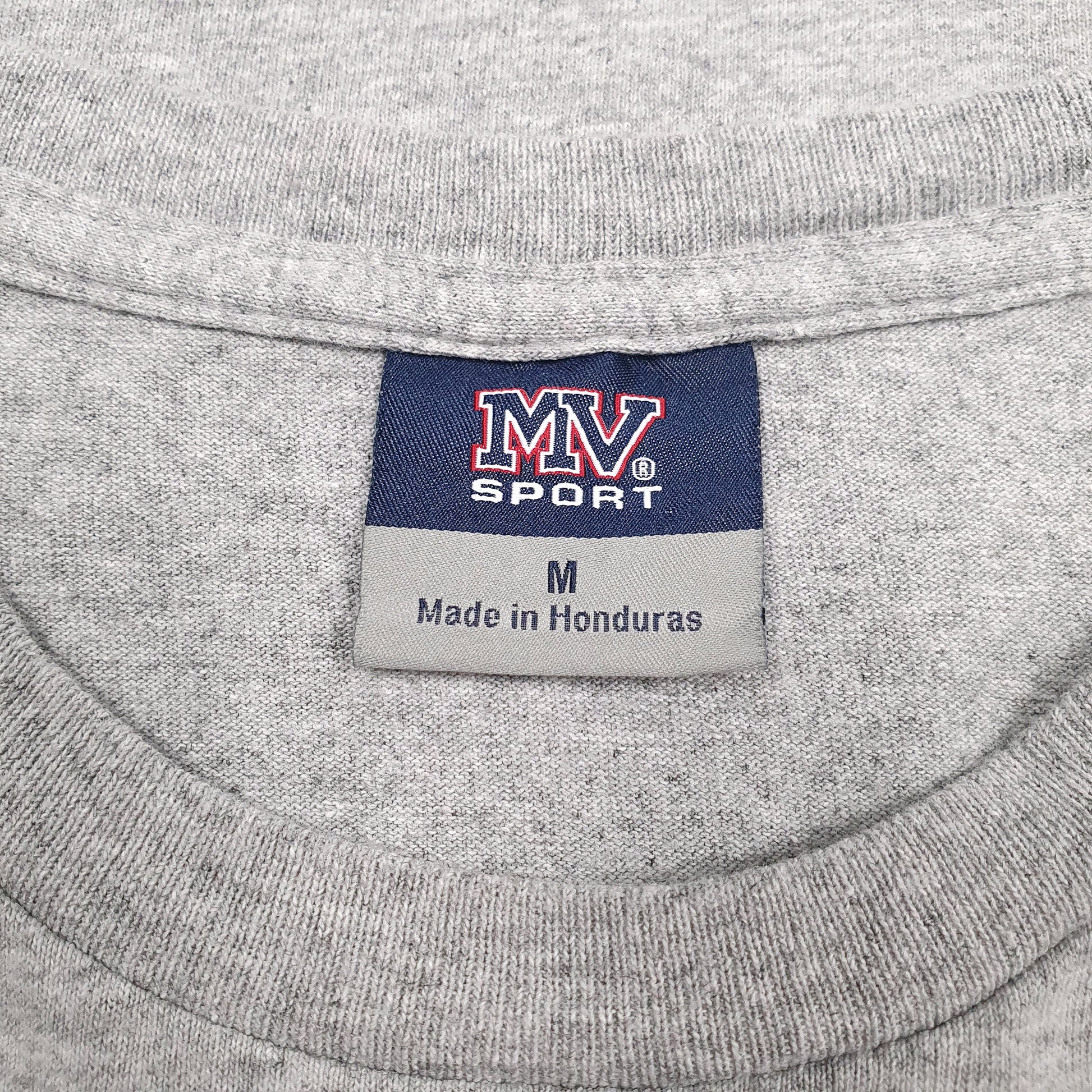 Mens Grey MV Sport Navy Baseball  T Shirt