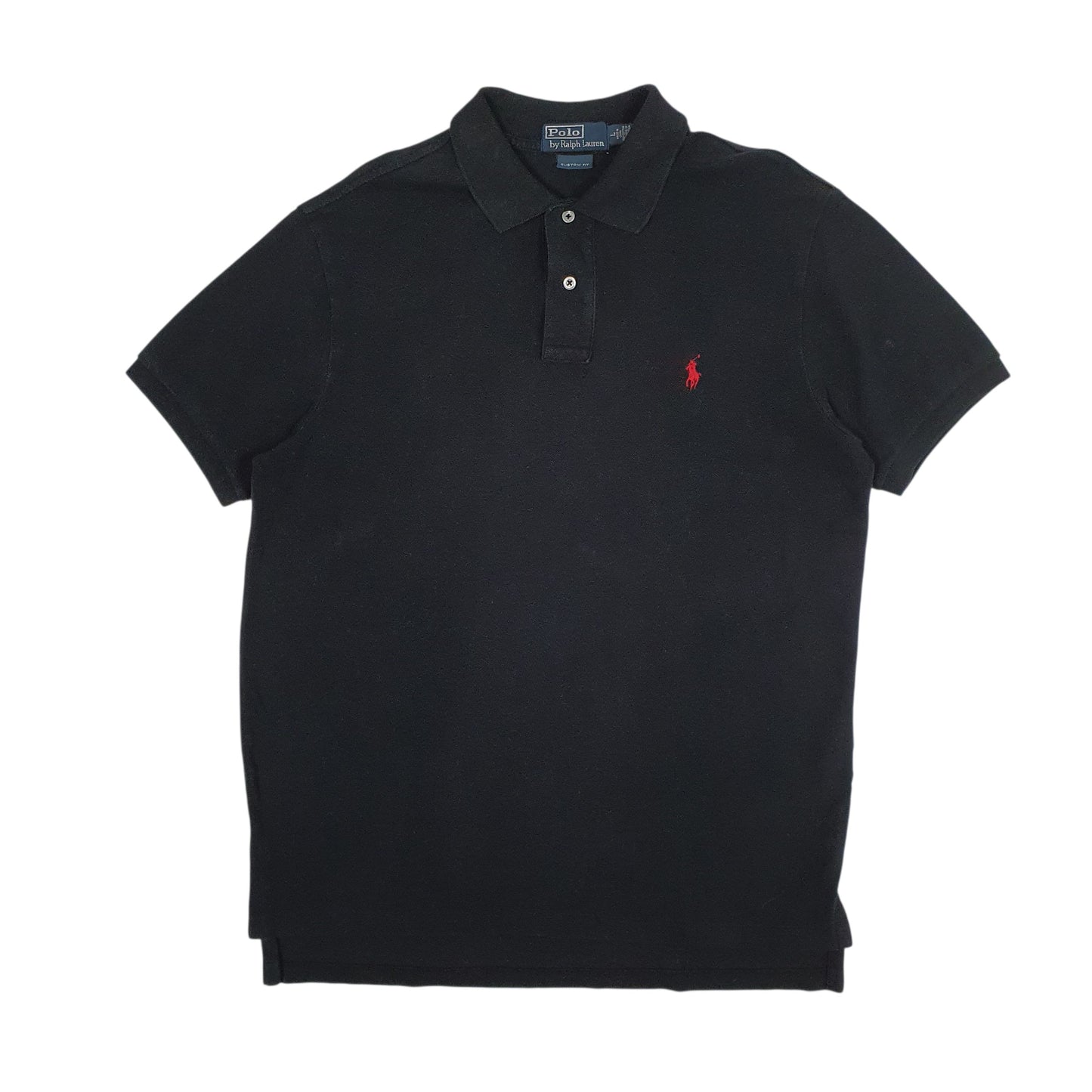 Mens Black Polo Ralph Lauren Custom Fit Short Sleeve Polo Shirt
