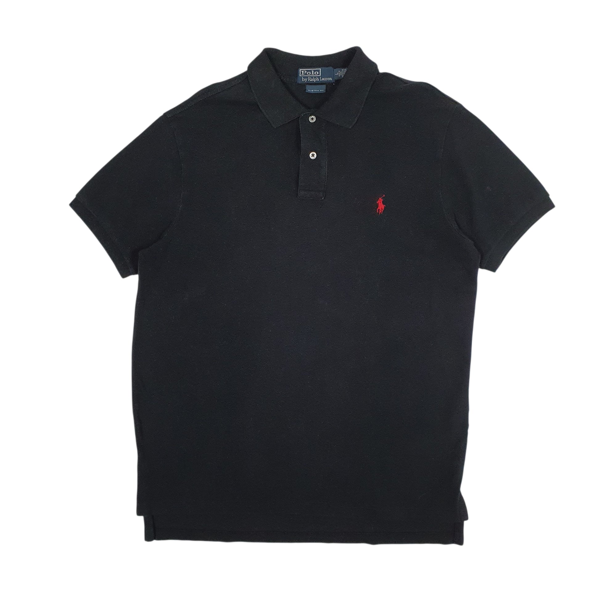 Mens Black Polo Ralph Lauren Custom Fit Short Sleeve Polo Shirt