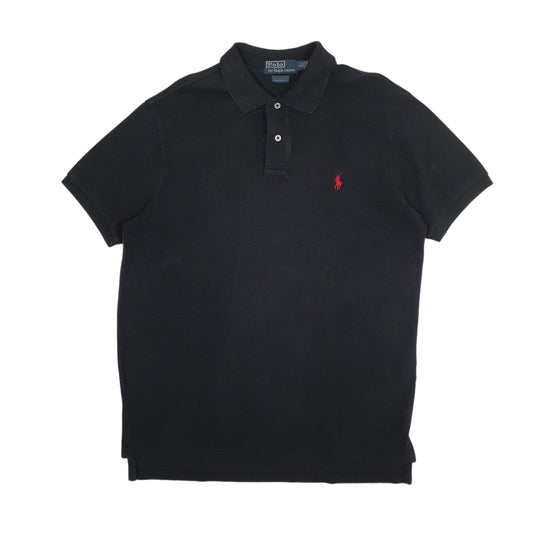 Mens Black Polo Ralph Lauren Custom Fit Short Sleeve Polo Shirt
