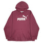 Womens Burgundy Puma Spellout Hoodie Jumper