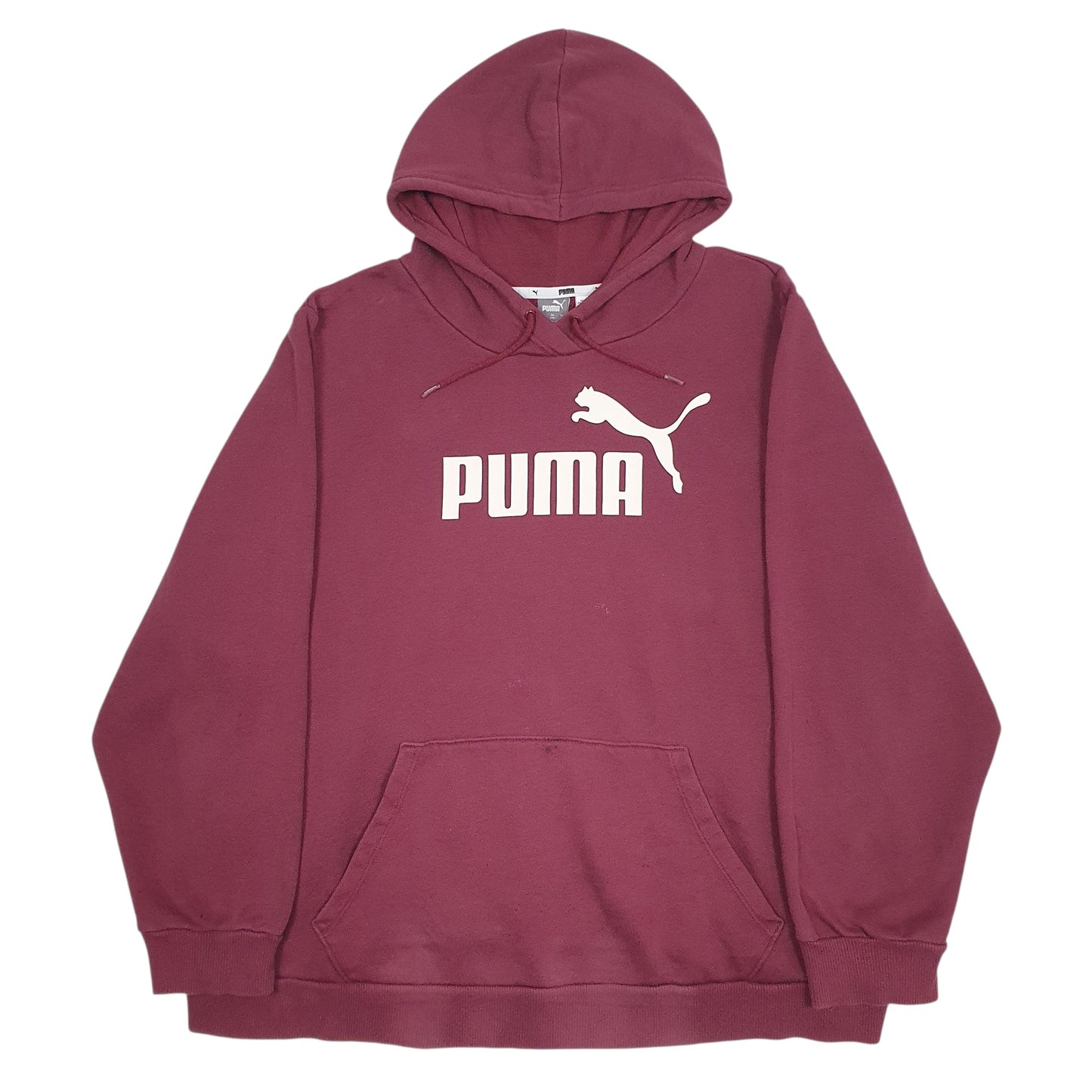 Womens Burgundy Puma Spellout Hoodie Jumper