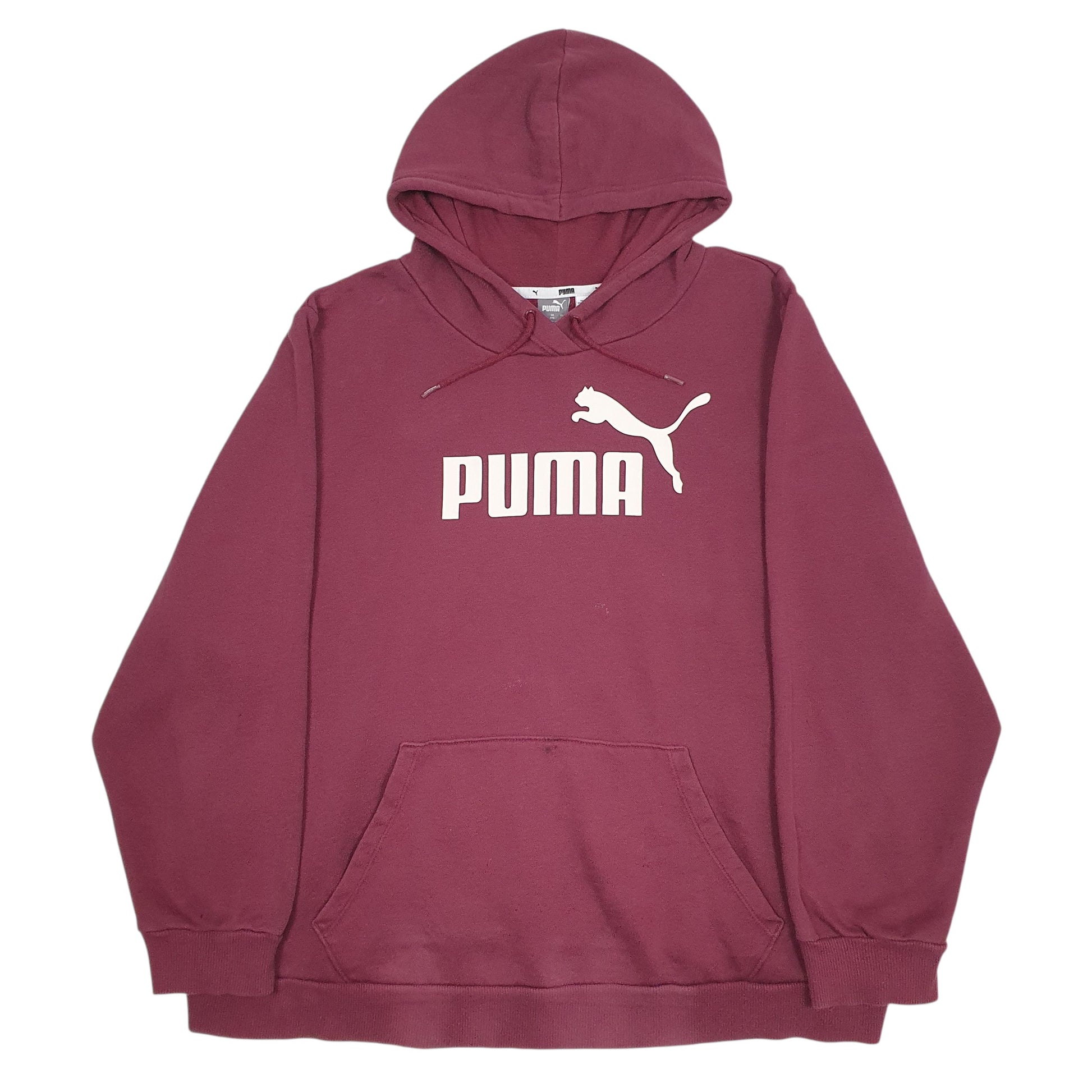 Womens Burgundy Puma Spellout Hoodie Jumper