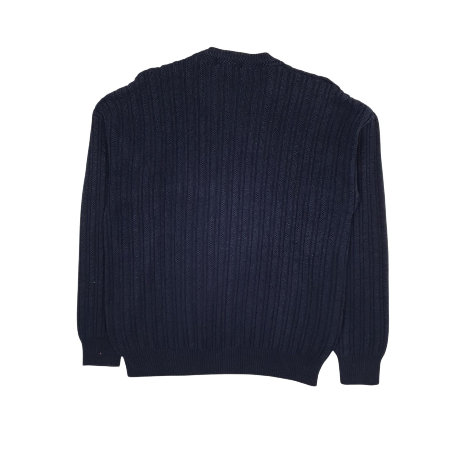 Mens Navy Nautica Vintage 90s Cable Knit Crewneck Jumper