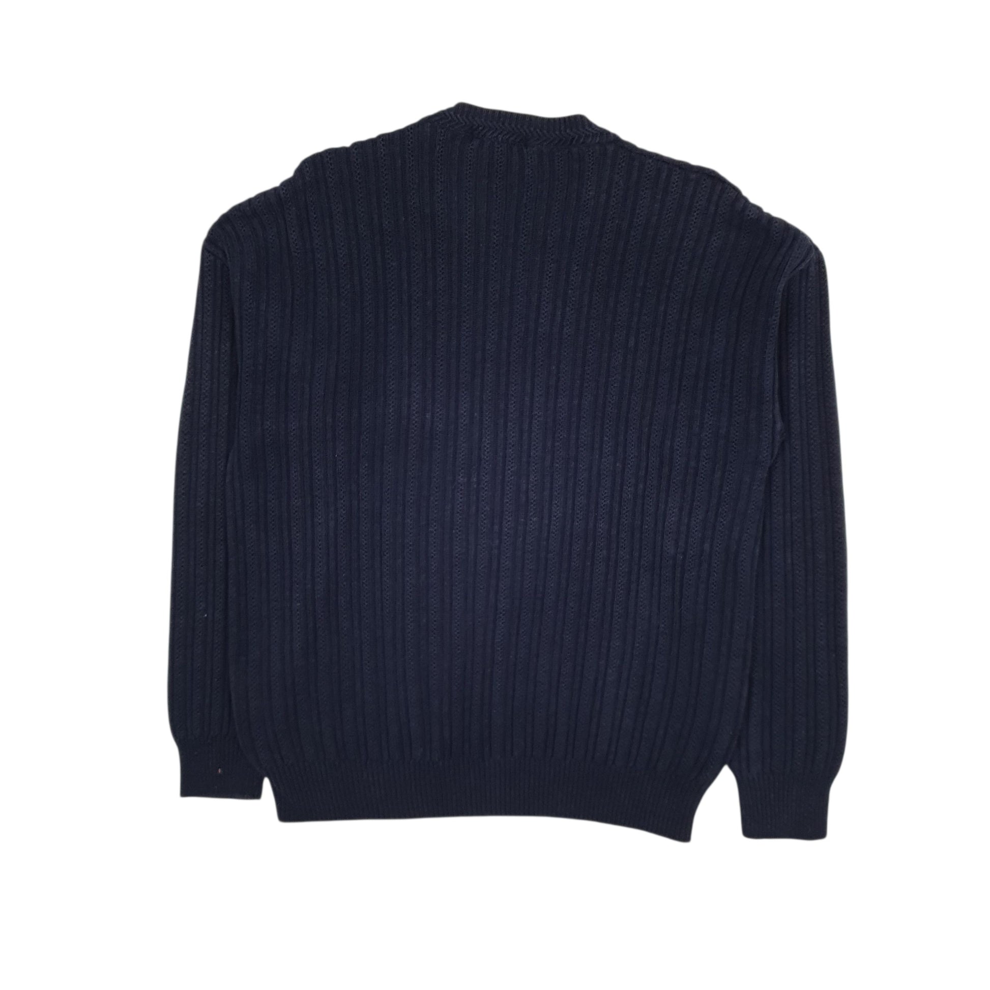 Mens Navy Nautica Vintage 90s Cable Knit Crewneck Jumper