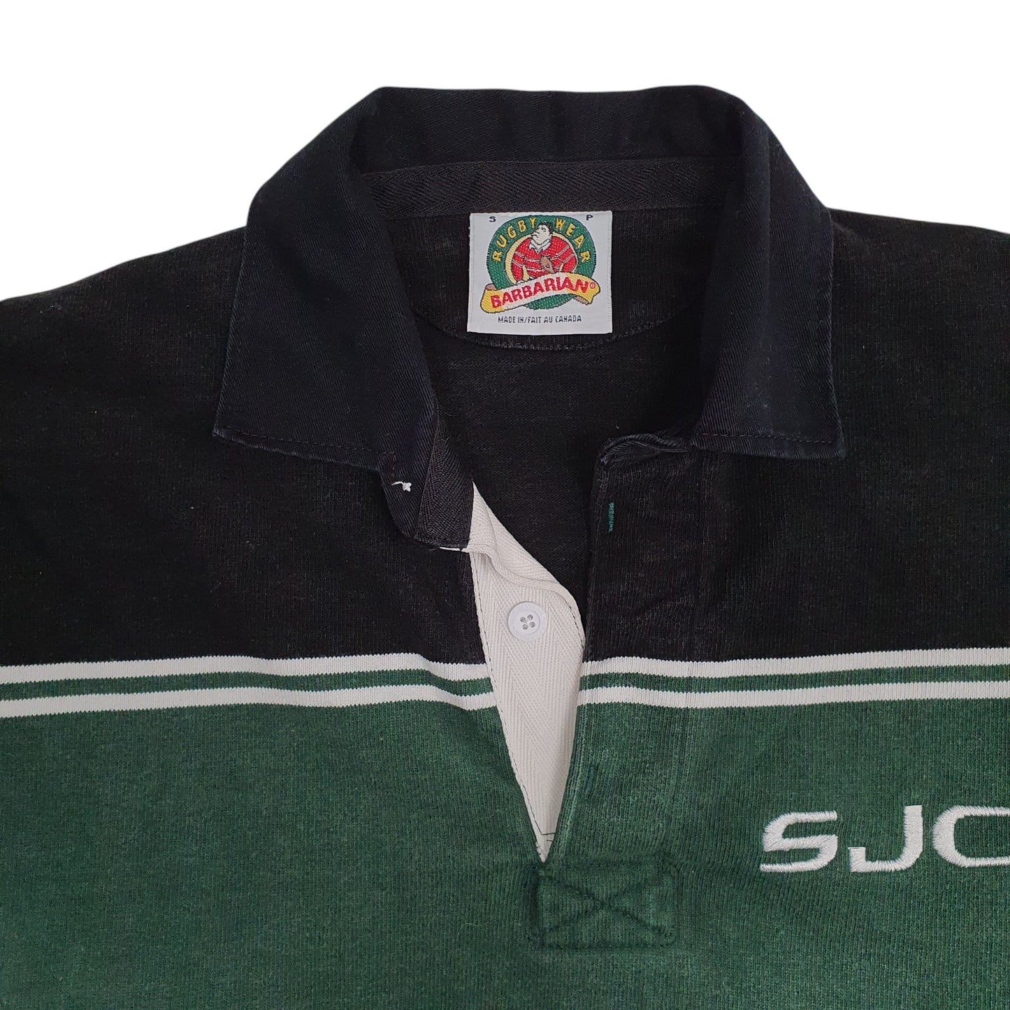 Mens Green Barbarian Rugby SJC Hoodie Polo Shirt