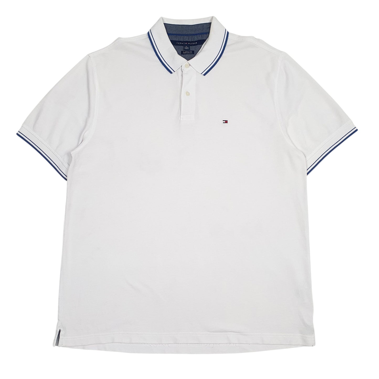 Mens White Tommy Hilfiger  Short Sleeve Polo Shirt