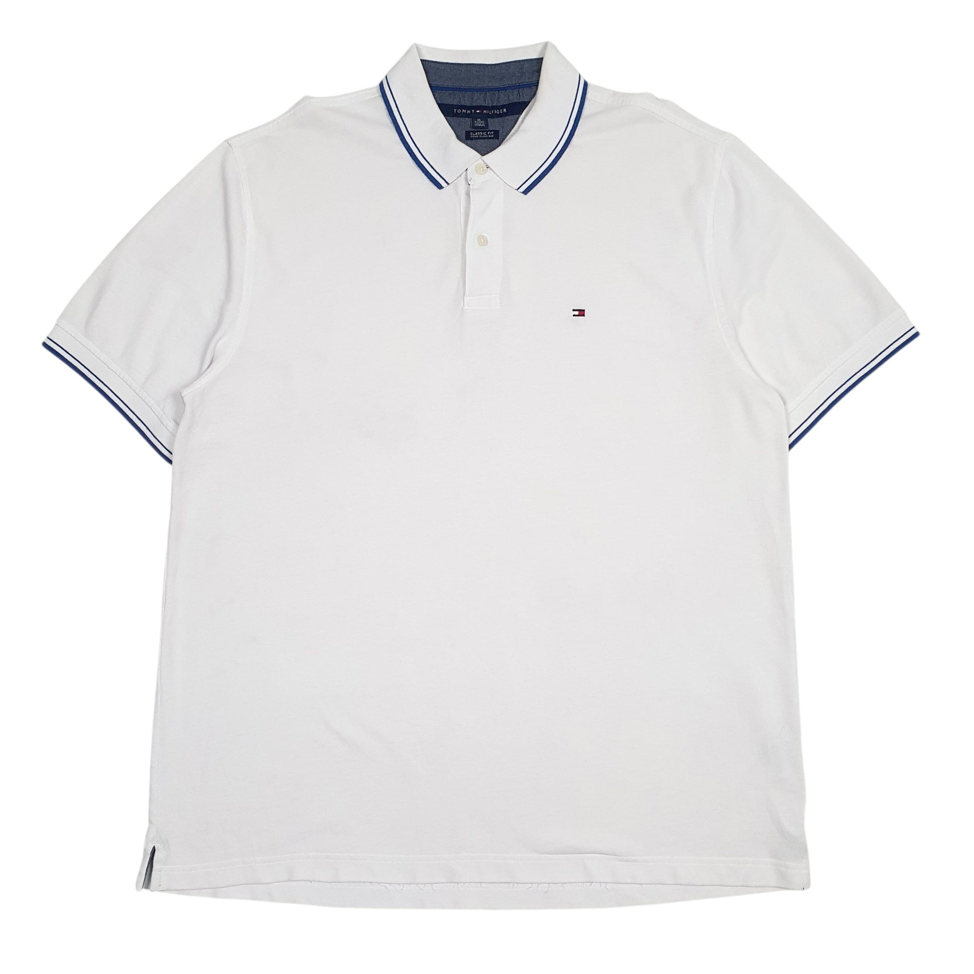 Mens White Tommy Hilfiger  Short Sleeve Polo Shirt