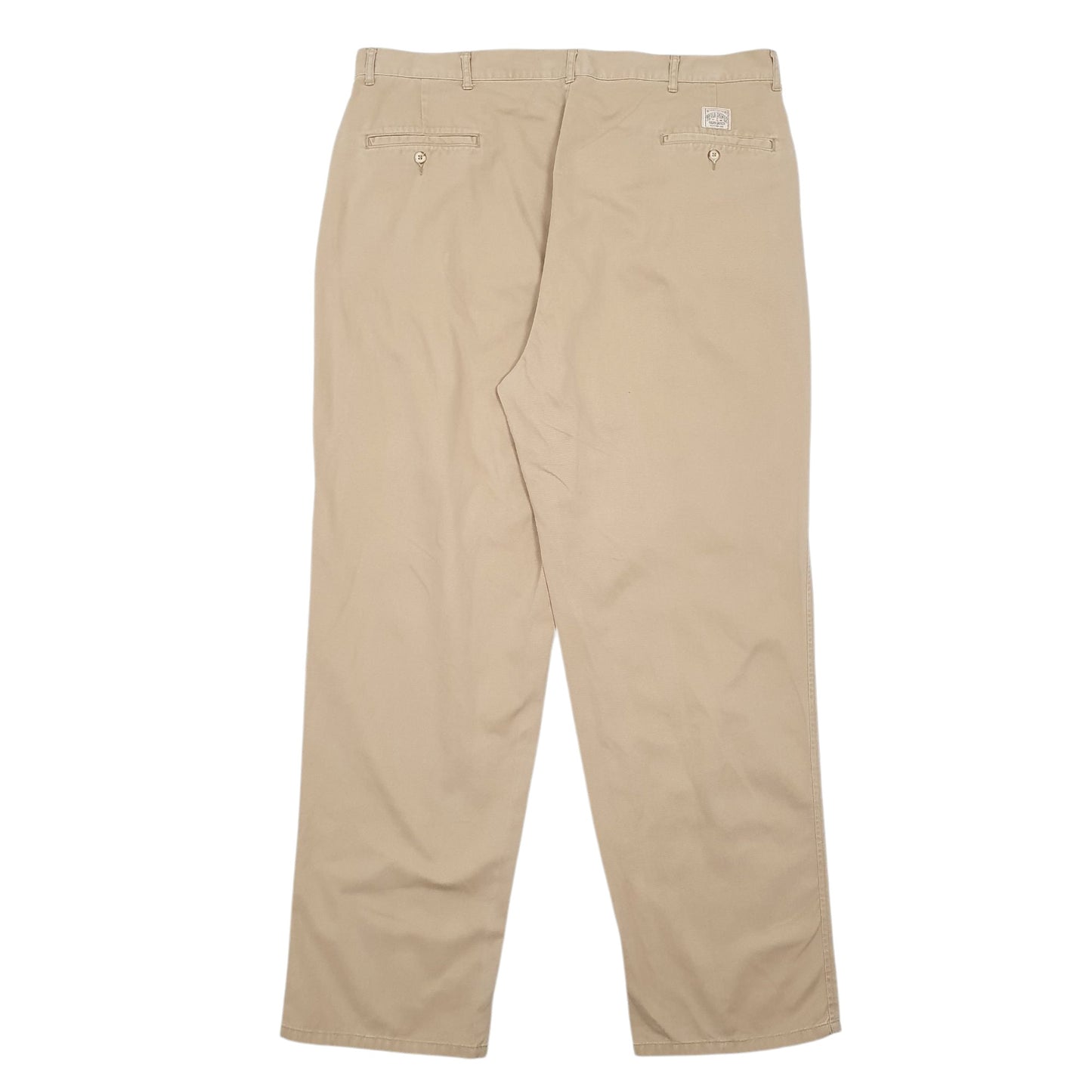 Mens Beige Polo Ralph Lauren Double Pleated Vintage 90s Quarter Zip Trousers