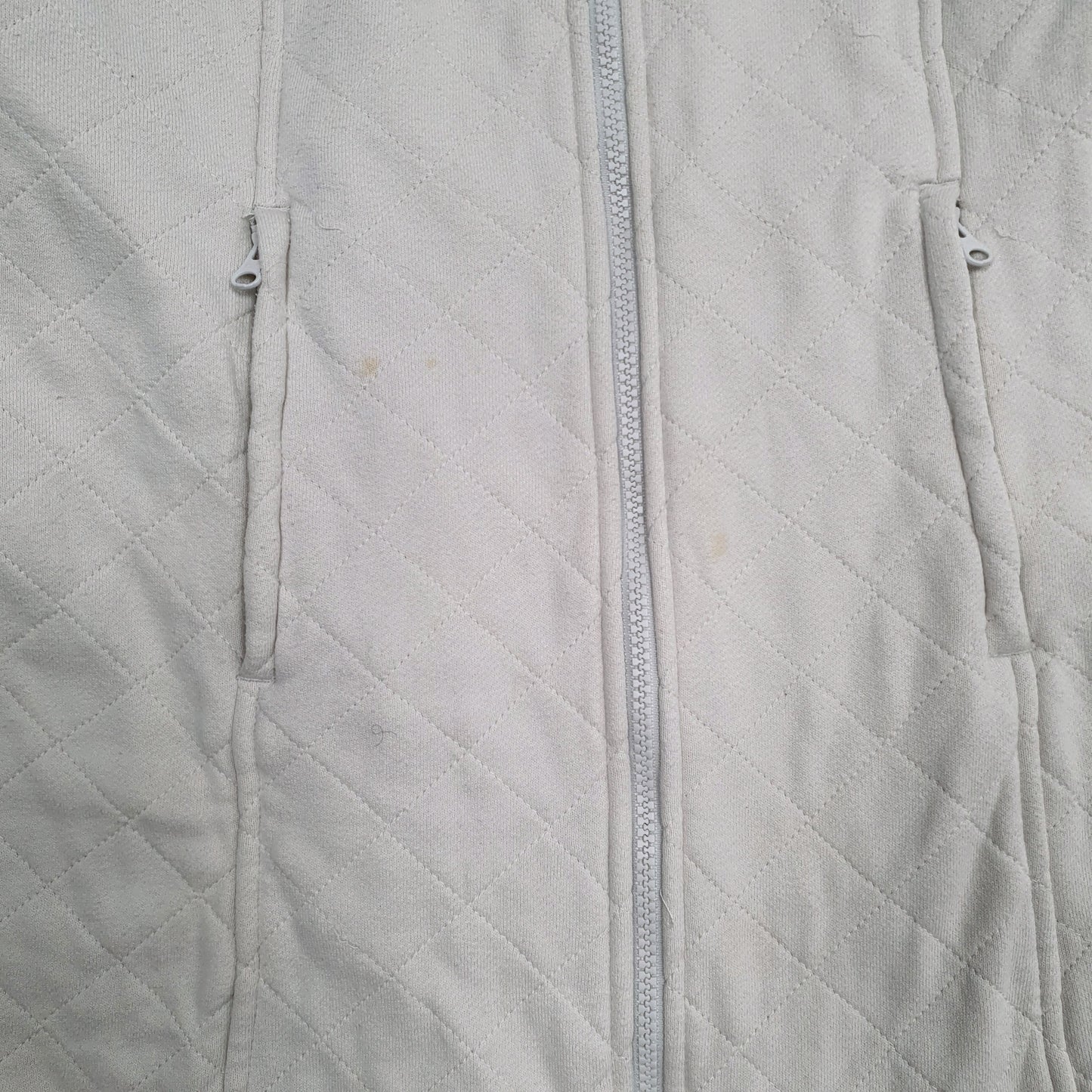 Womens White The North Face Quilted Trench Fleece Full Zip Jumper