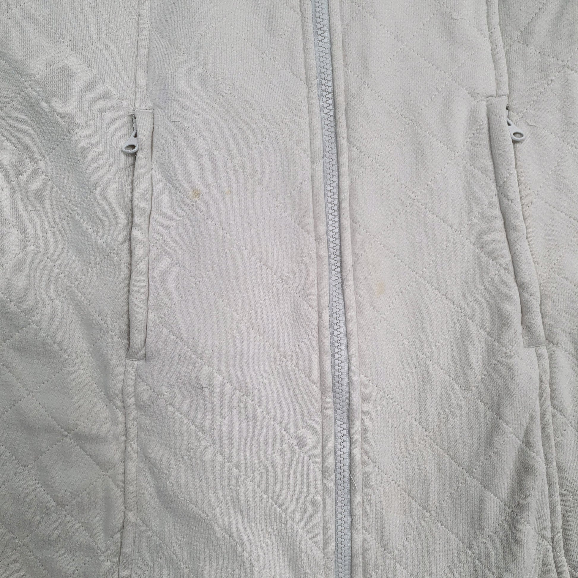Womens White The North Face Quilted Trench Fleece Full Zip Jumper