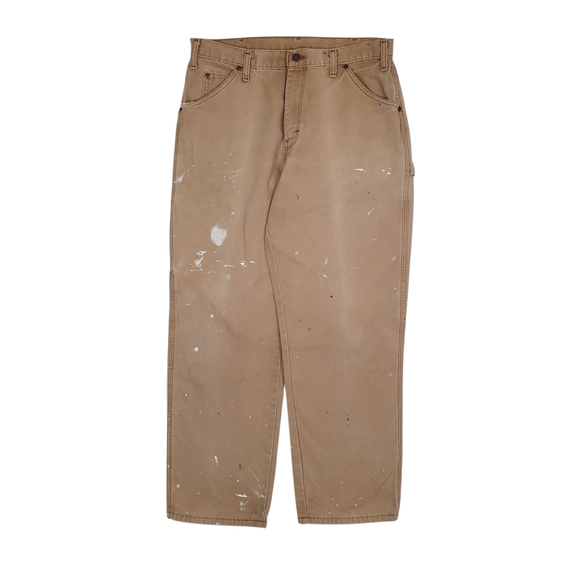 Mens Beige Dickies  Carpenter Trousers