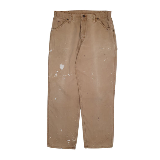 Mens Beige Dickies  Carpenter Trousers
