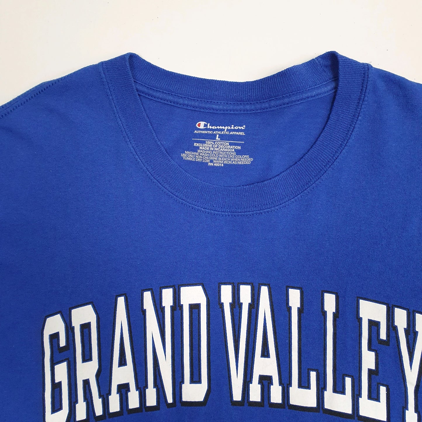 Mens Blue Champion Grand Valley State  T Shirt