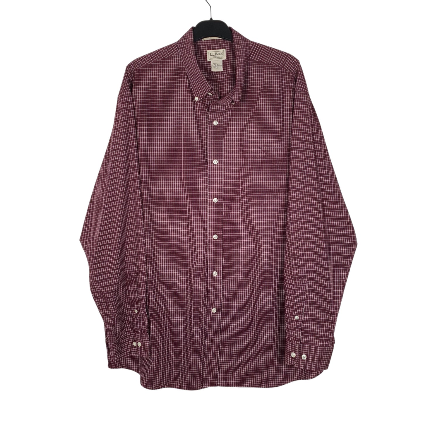 Mens Burgundy L.L.Bean  Long Sleeve Shirt