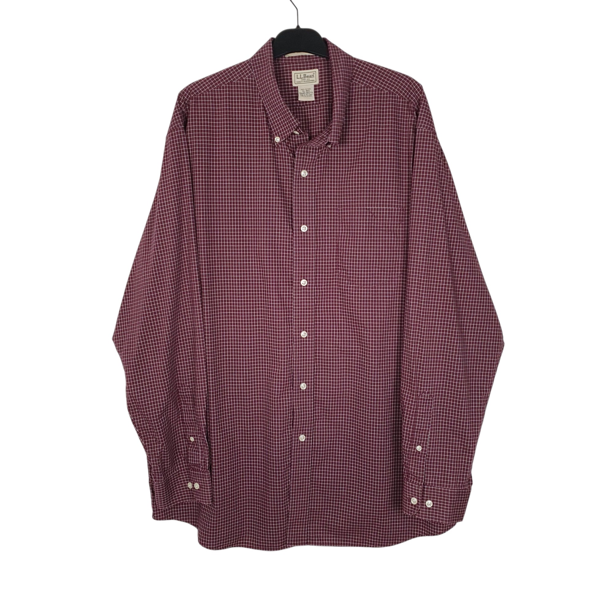 Mens Burgundy L.L.Bean  Long Sleeve Shirt