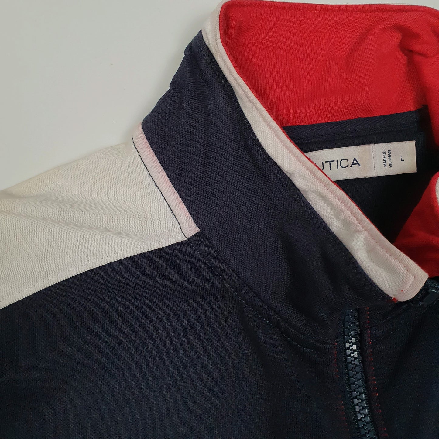 Mens Red Nautica  Full Zip Jumper