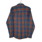 Mens Blue L.L.Bean Thick Flannel Plaid  Shirt