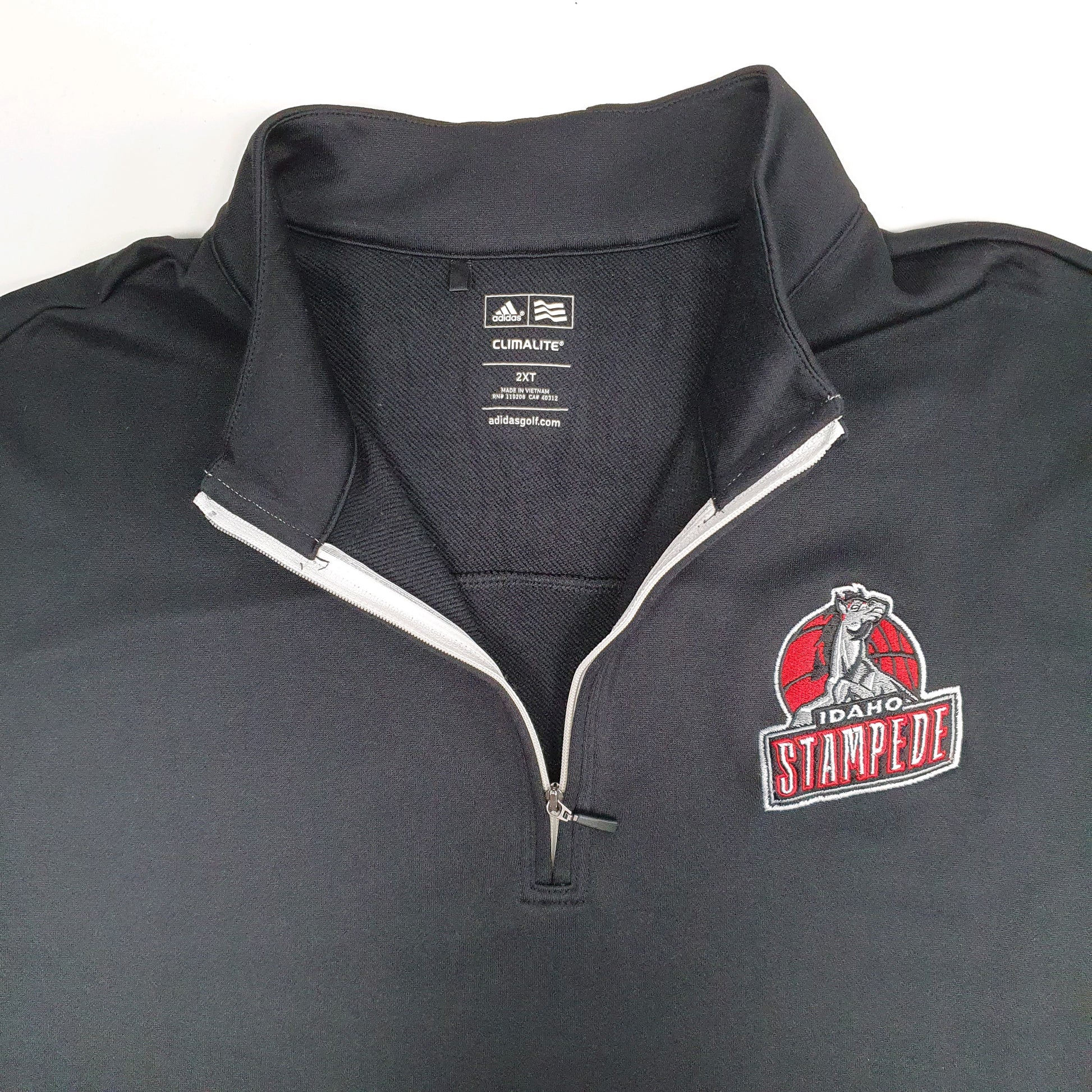Mens Black Adidas Idaho Stampede Climalite Quarter Zip Jumper