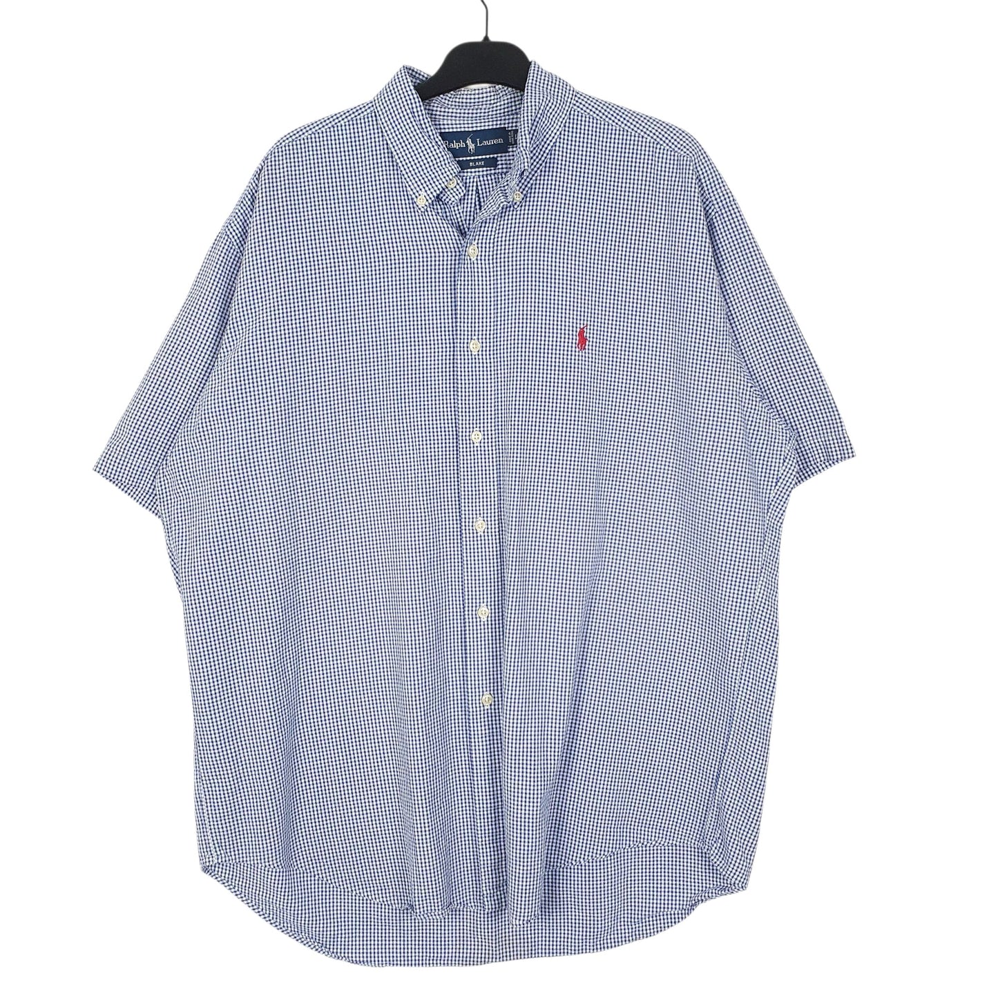 Mens Blue Ralph Lauren Vintage 90s Short Sleeve Shirt