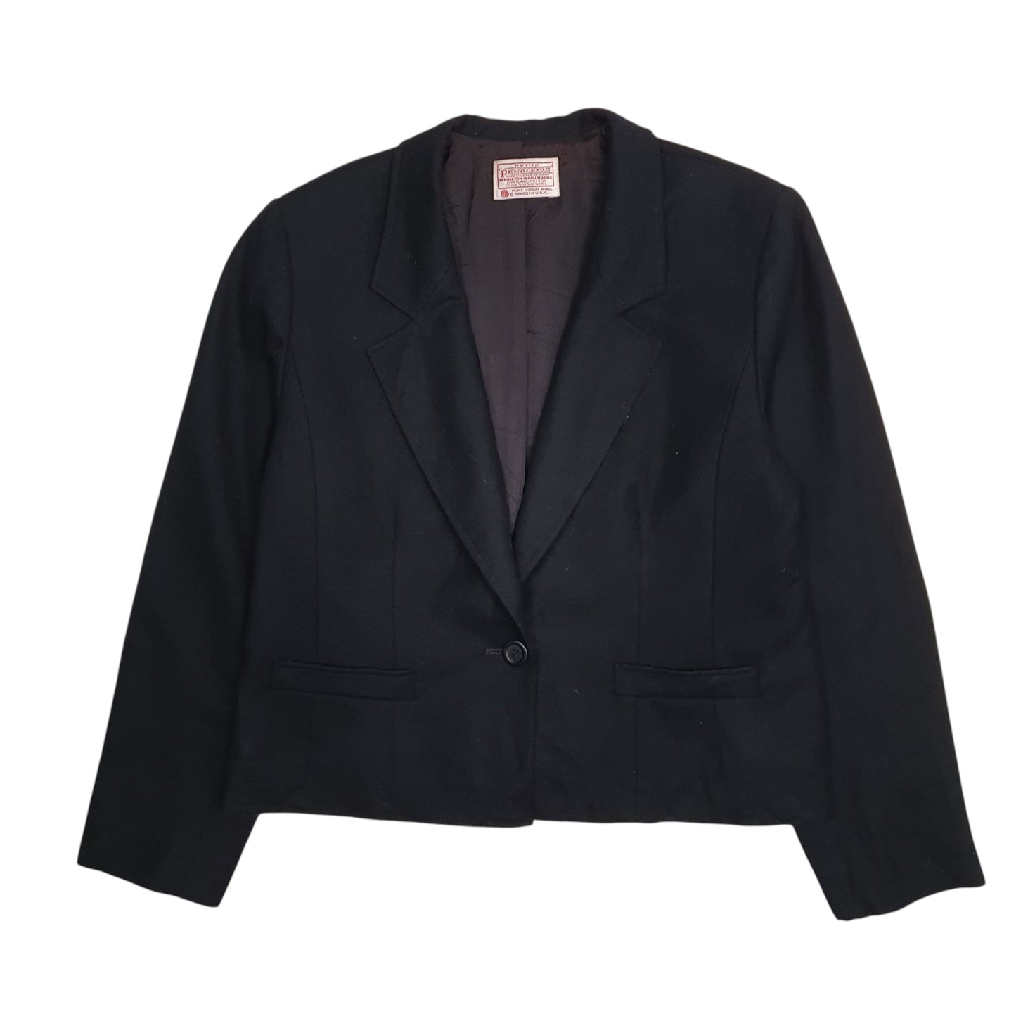 Womens Black Pendleton Vintage 90s Made In USA  Coat