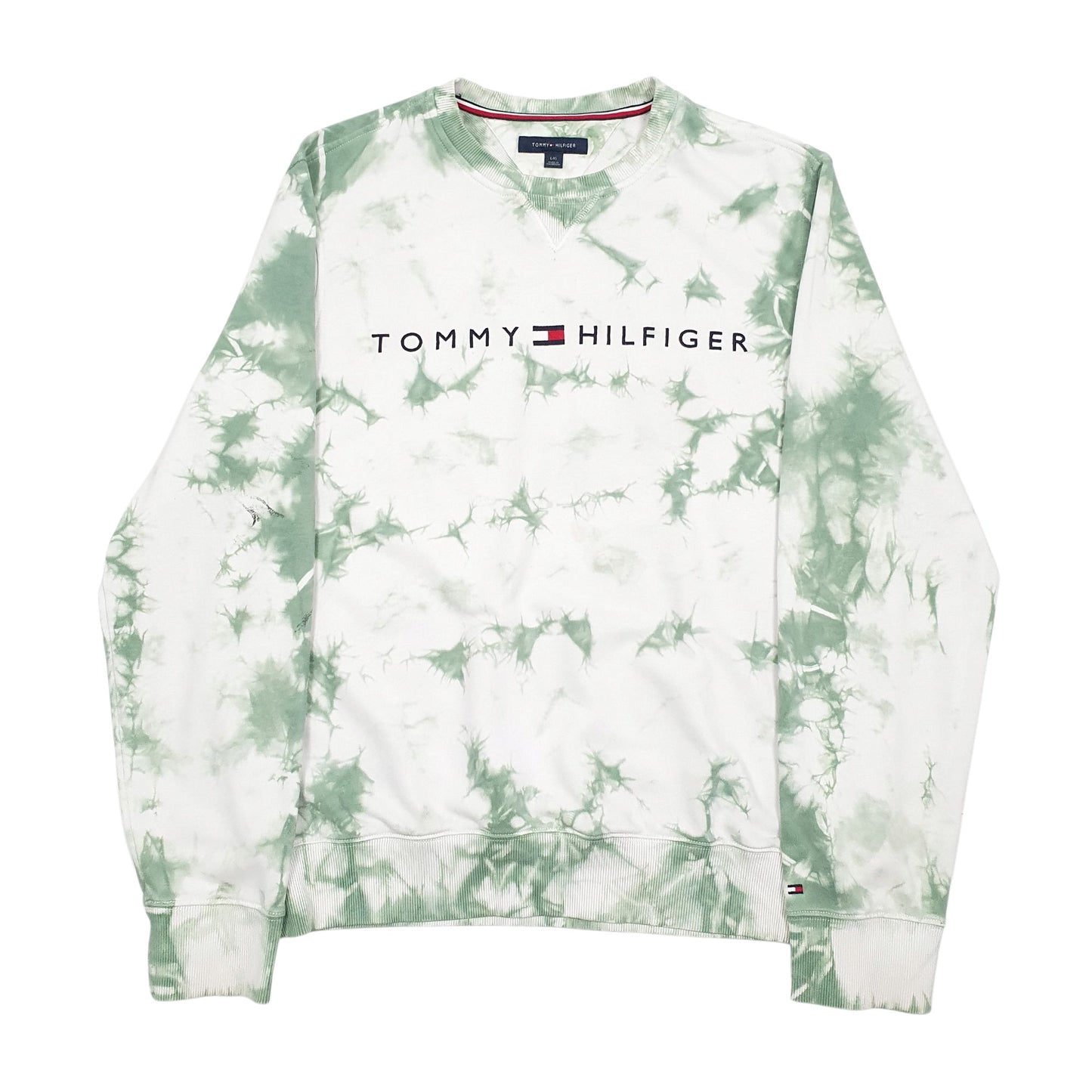 Mens White Tommy Hilfiger Spellout Crewneck Jumper