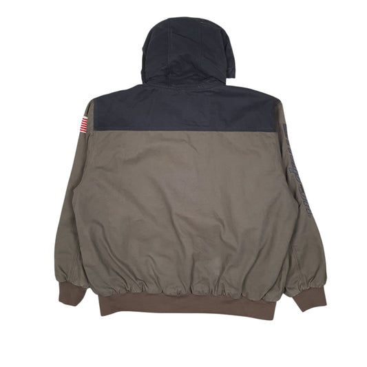 Mens Grey Snap-On Active Hoodie  Coat