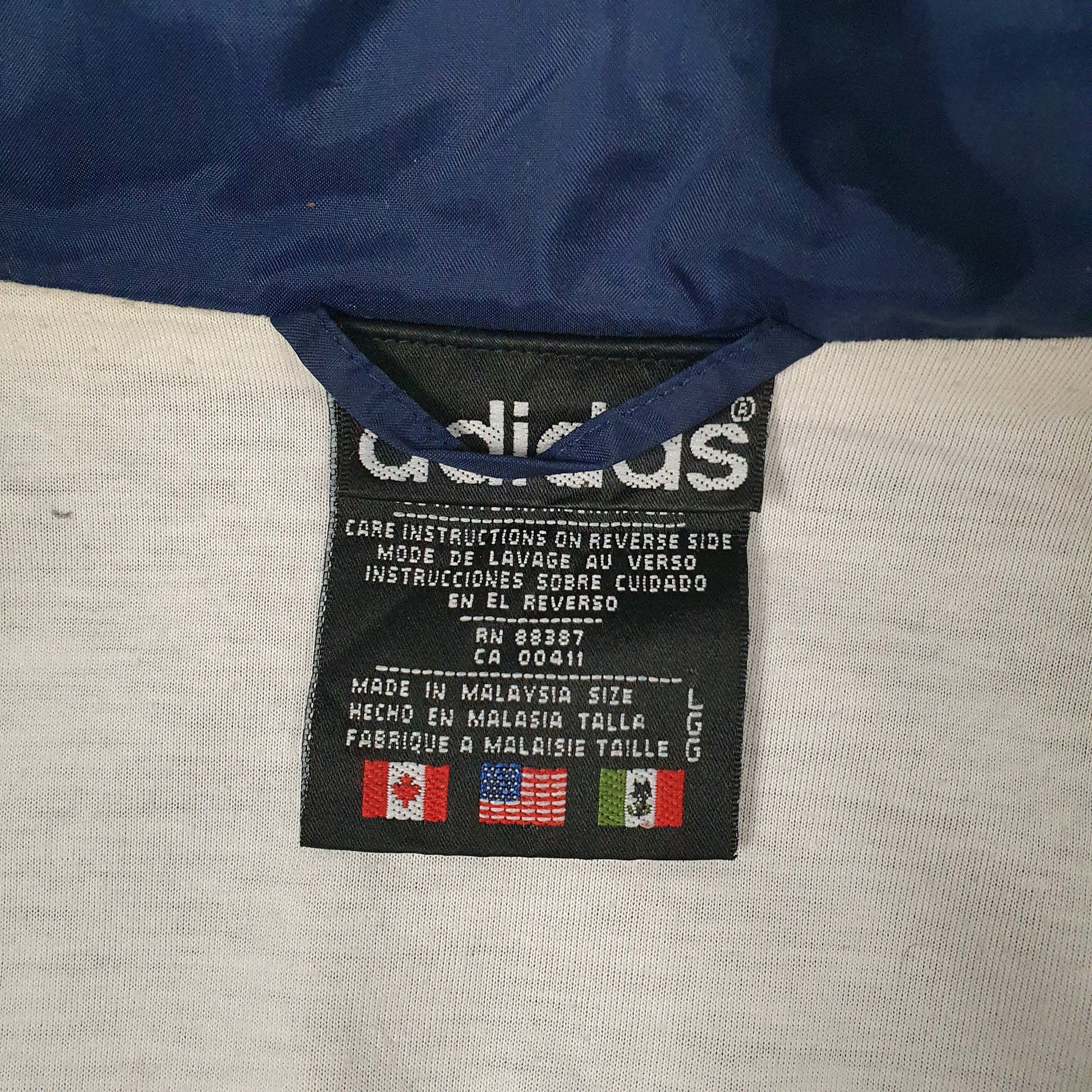 Mens Navy Adidas Vintage 90s Hoodie Coat