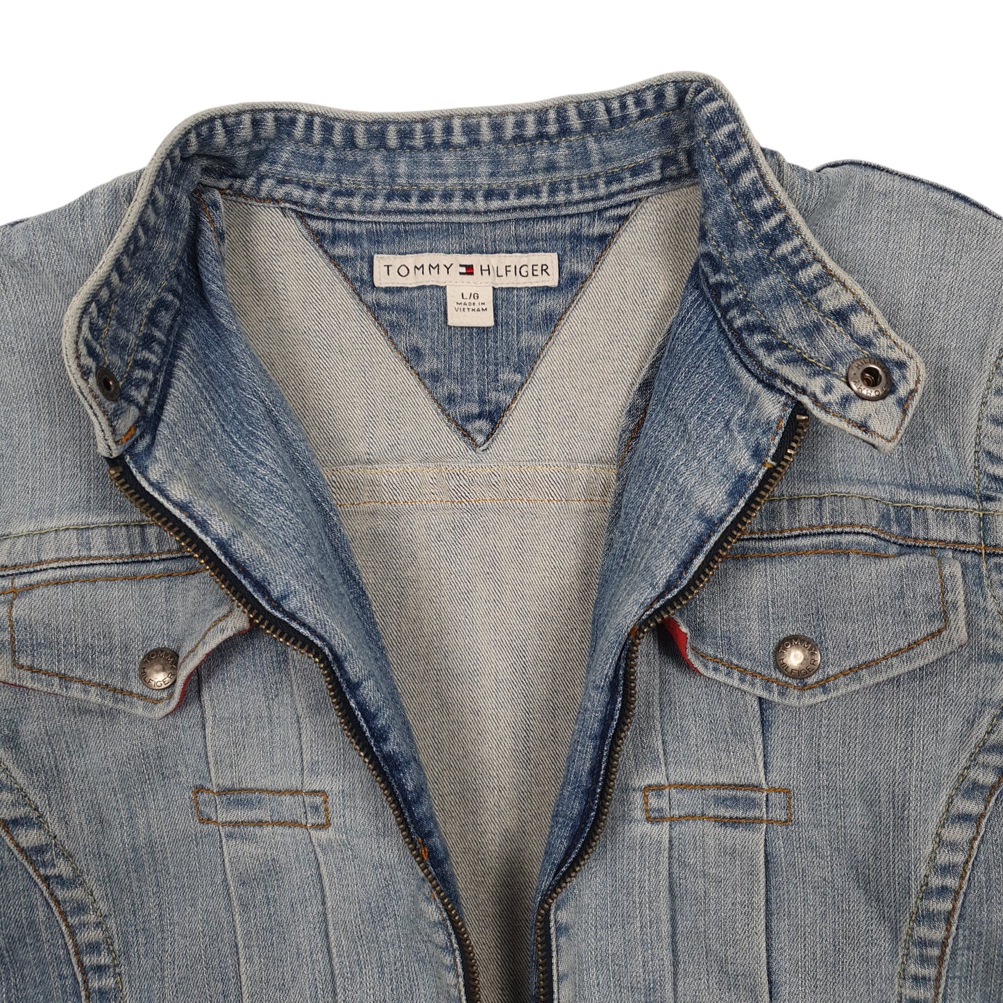 Womens Blue Tommy Hilfiger Trucker  Coat