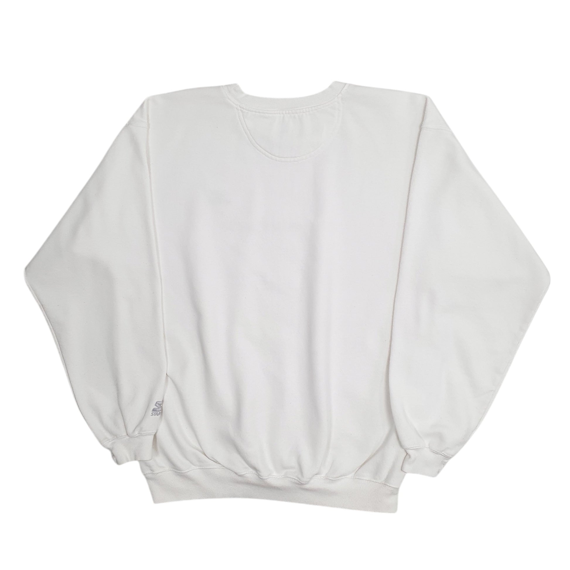 Mens White Starter  Crewneck Jumper
