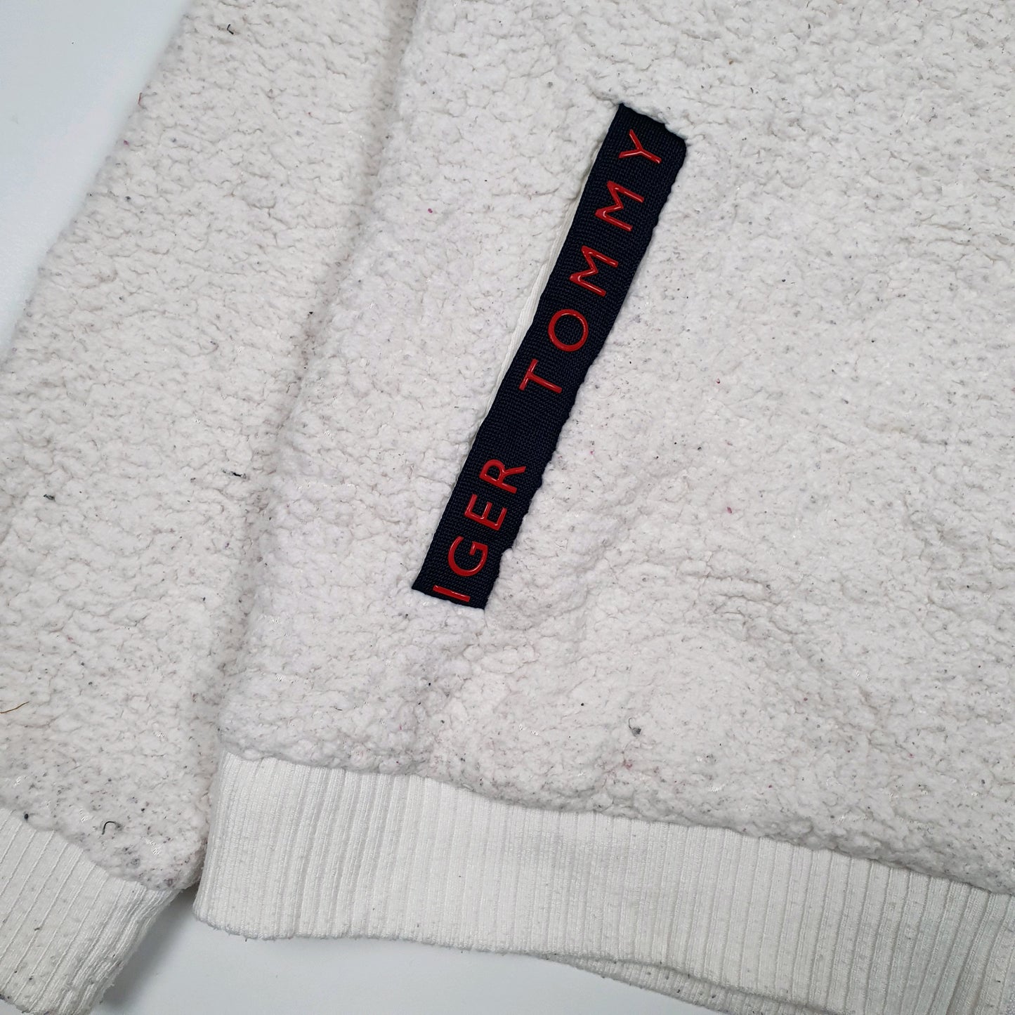 Womens White Tommy Hilfiger Sherpa Full Zip Jumper