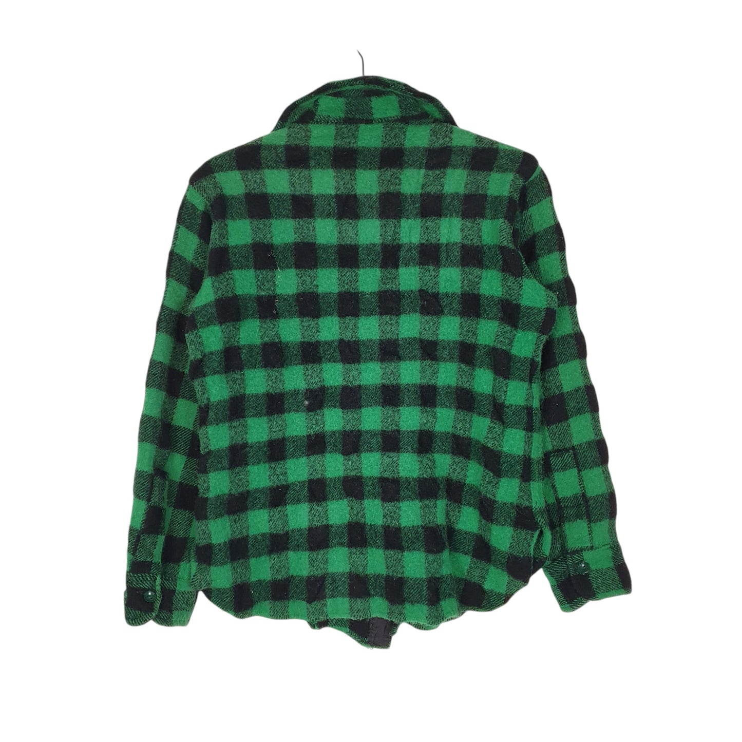 Mens Green Woolrich Thick Plaid Mackinaw Vintage 1980s  Shirt