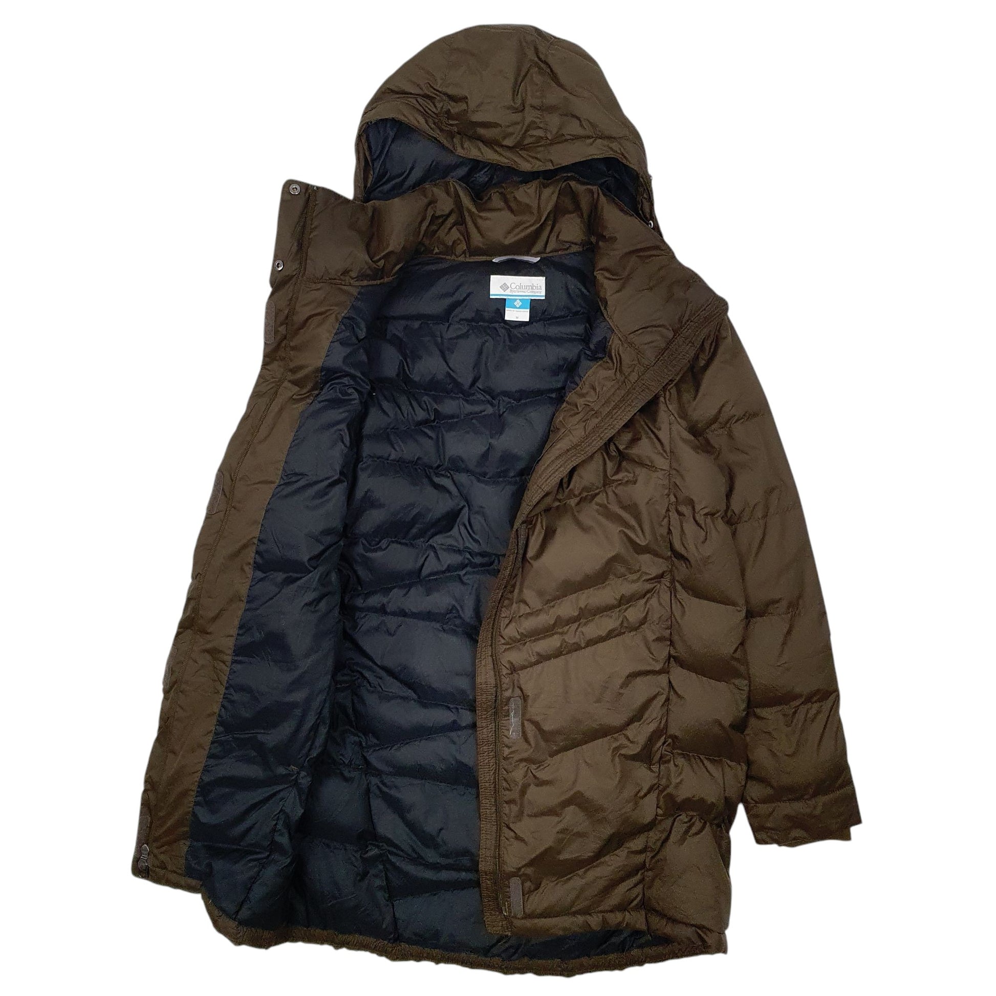 Womens Khaki Columbia Sportswear Company Long Lined Hoodie Coat