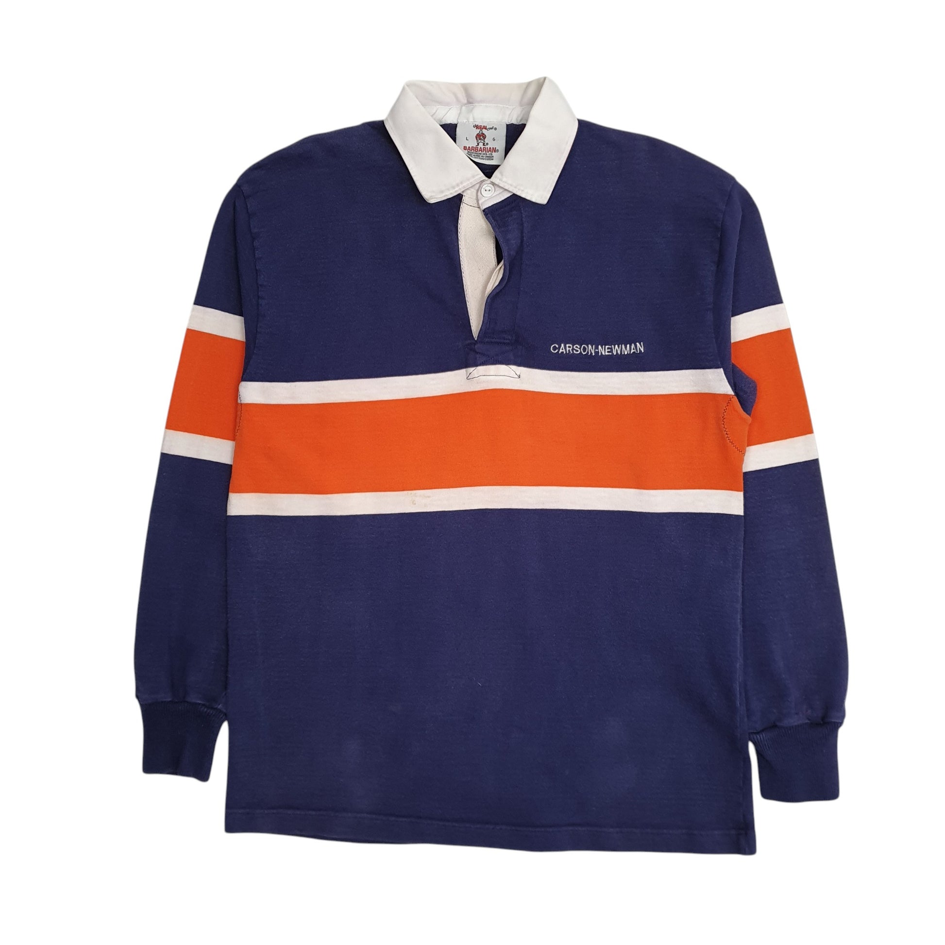 Mens Navy Barbarian Rugby Long Sleeve Polo Shirt