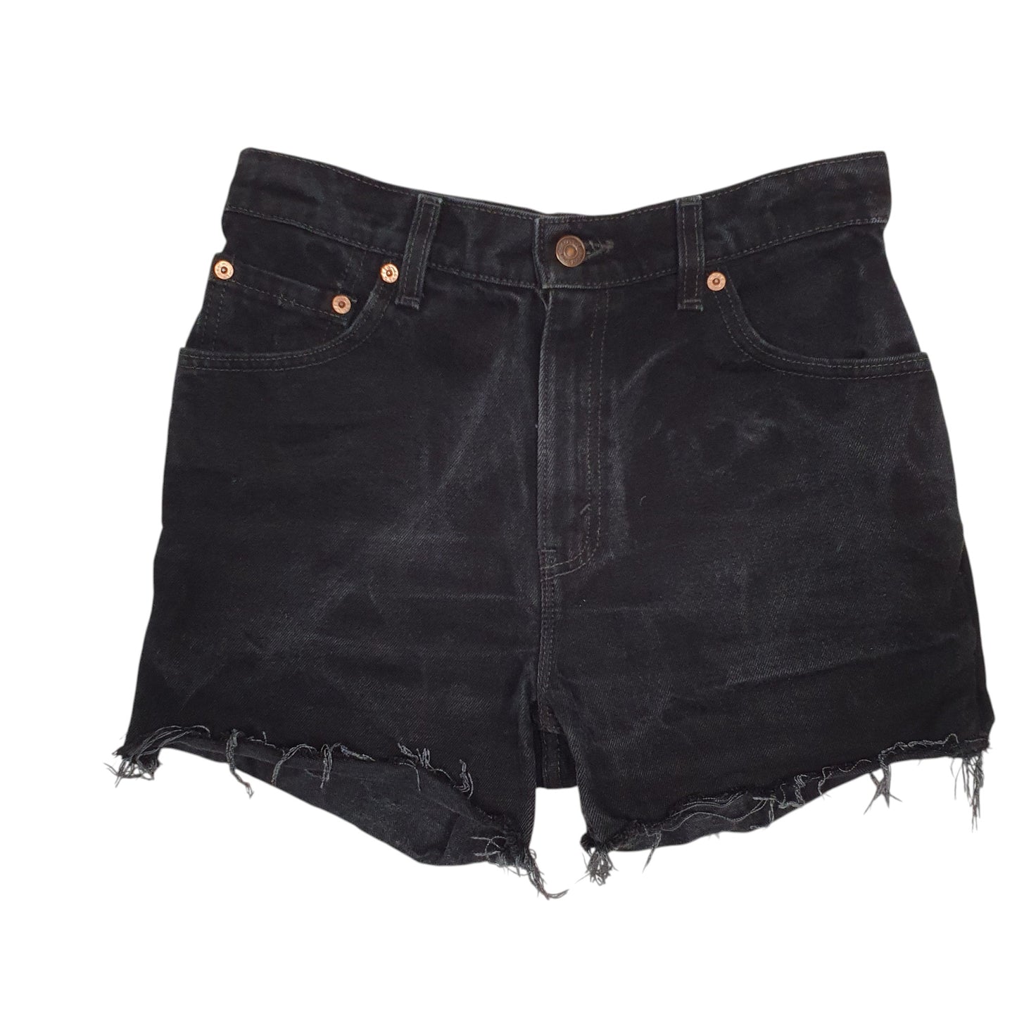 Womens Black Levis Vintage 90s Made In USA Cut Offs Denim Shorts