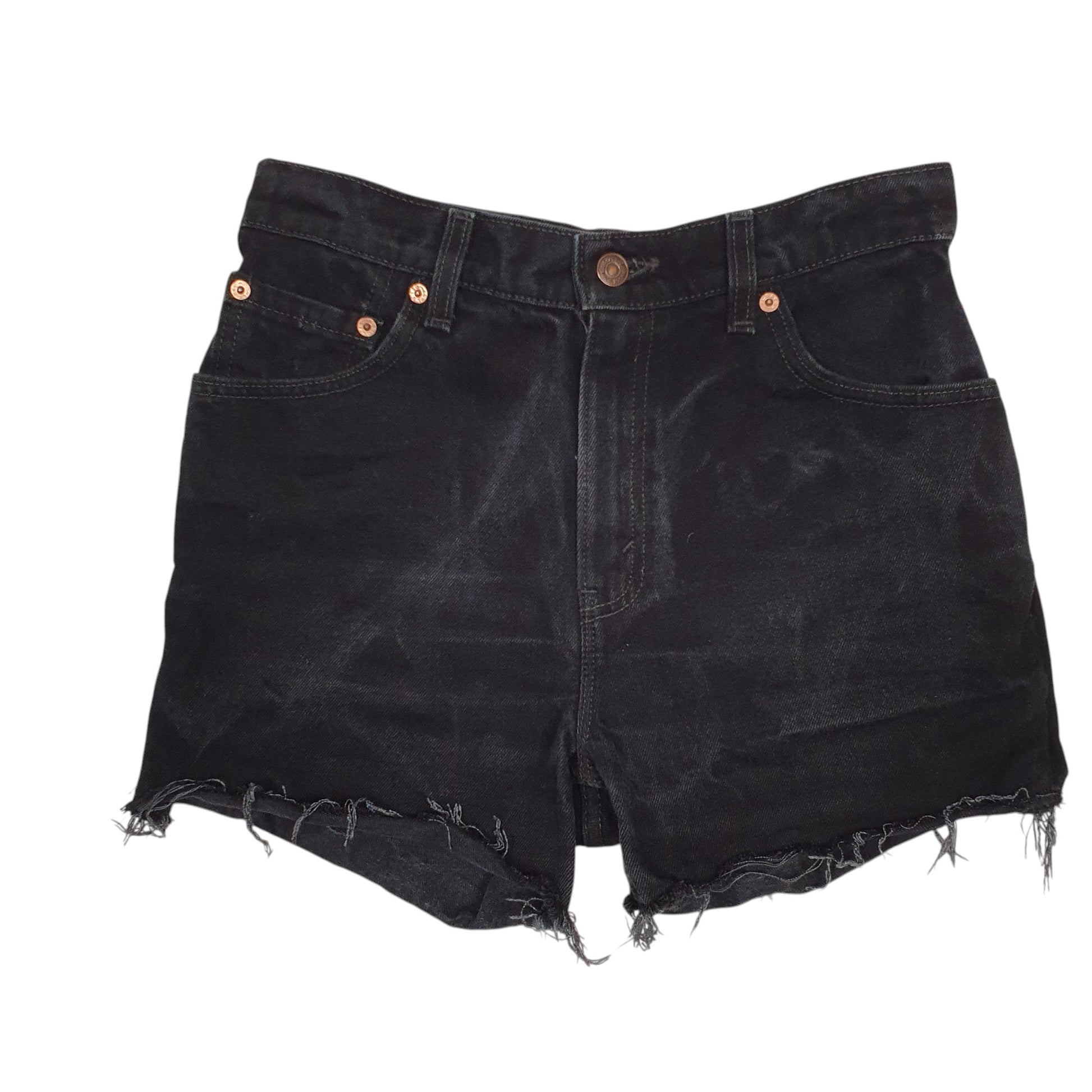 Womens Black Levis Vintage 90s Made In USA Cut Offs Denim Shorts