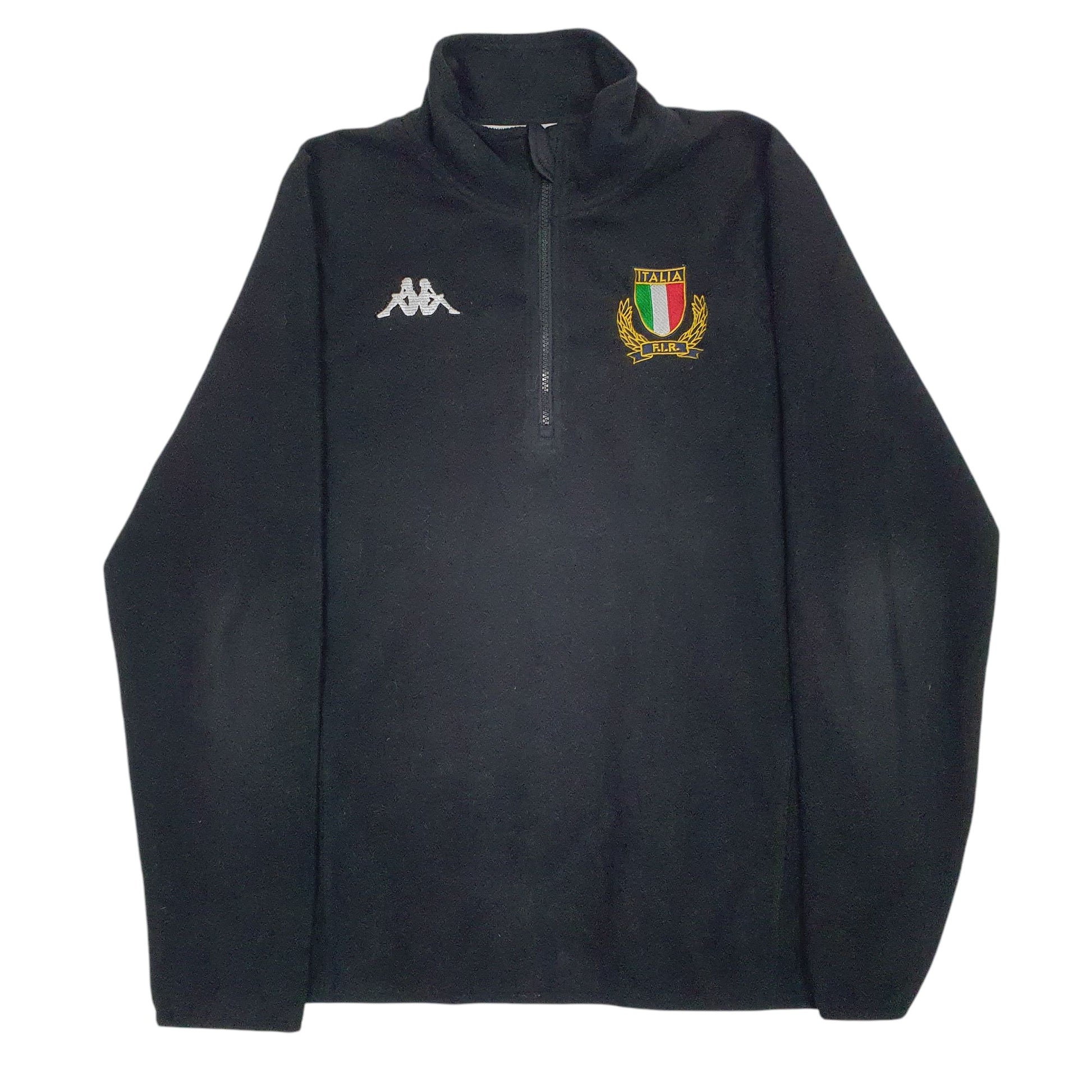 Mens Black Kappa Italia Quarter Zip Jumper