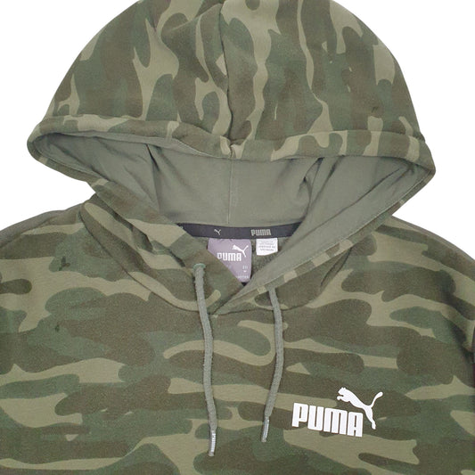Mens Green Puma Camo Hoodie Jumper