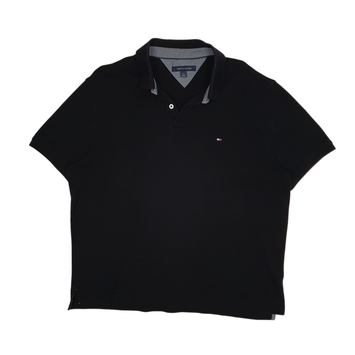 Mens Black Tommy Hilfiger  Short Sleeve Polo Shirt