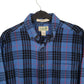 Mens Blue L.L.Bean Thick Flannel Plaid  Shirt