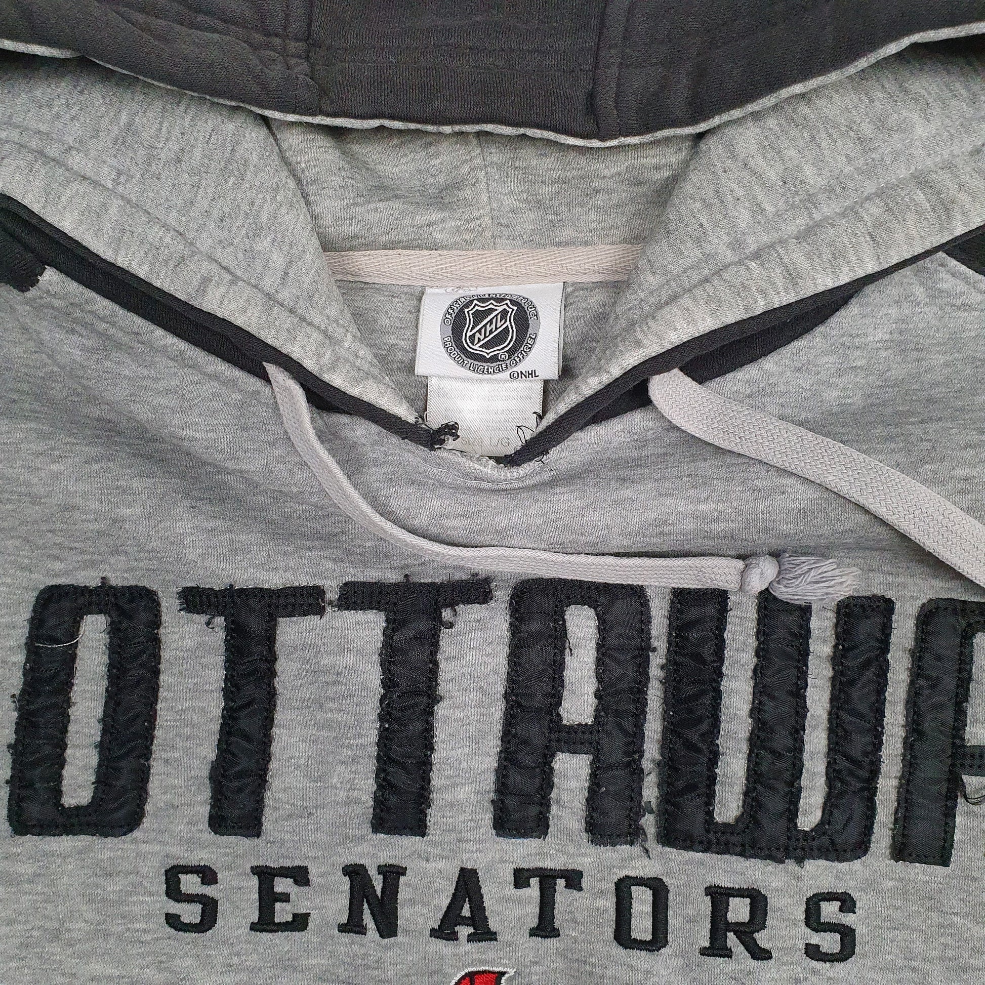 Mens Grey NHL Ottawa Senators Hoodie Jumper