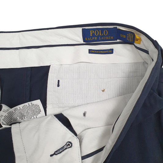 Mens Navy Polo Ralph Lauren Stretch Straight  Trousers