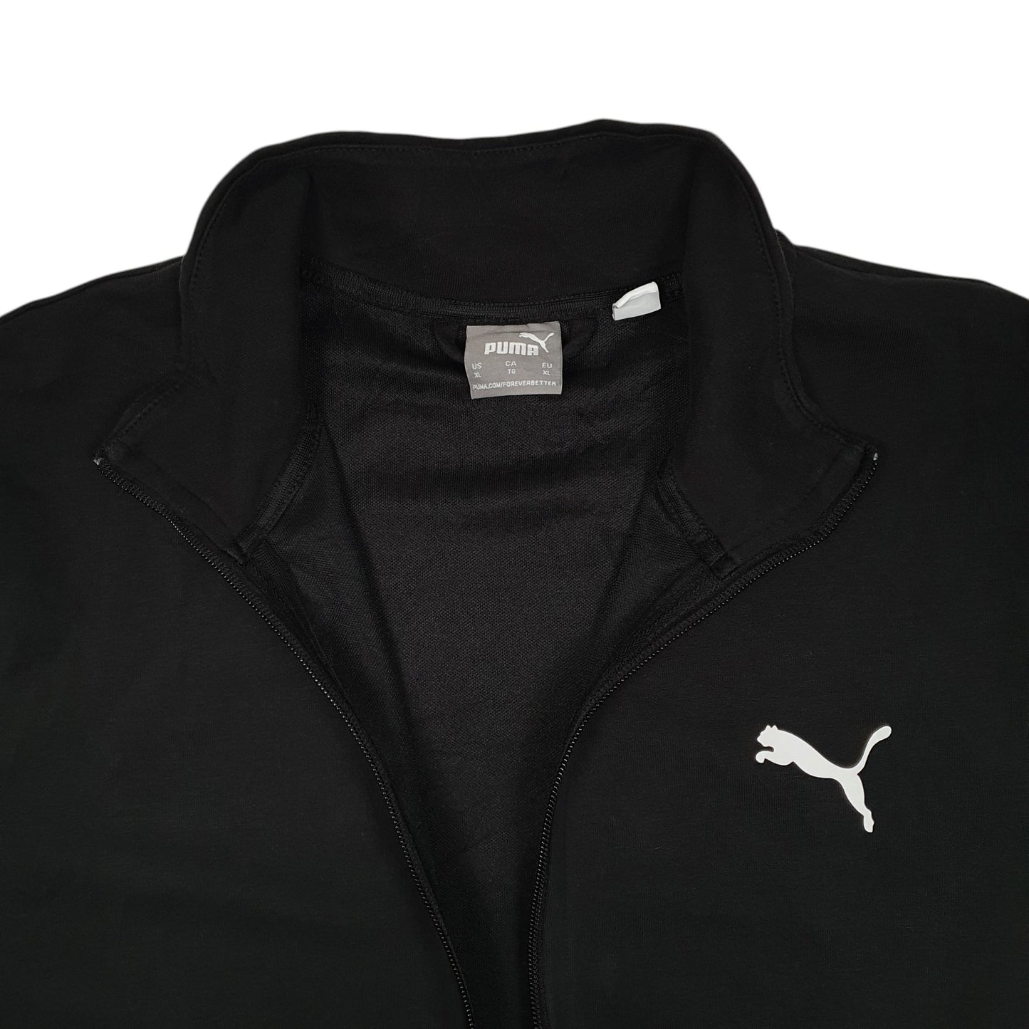 Mens Black Puma Track Top Full Zip Jumper