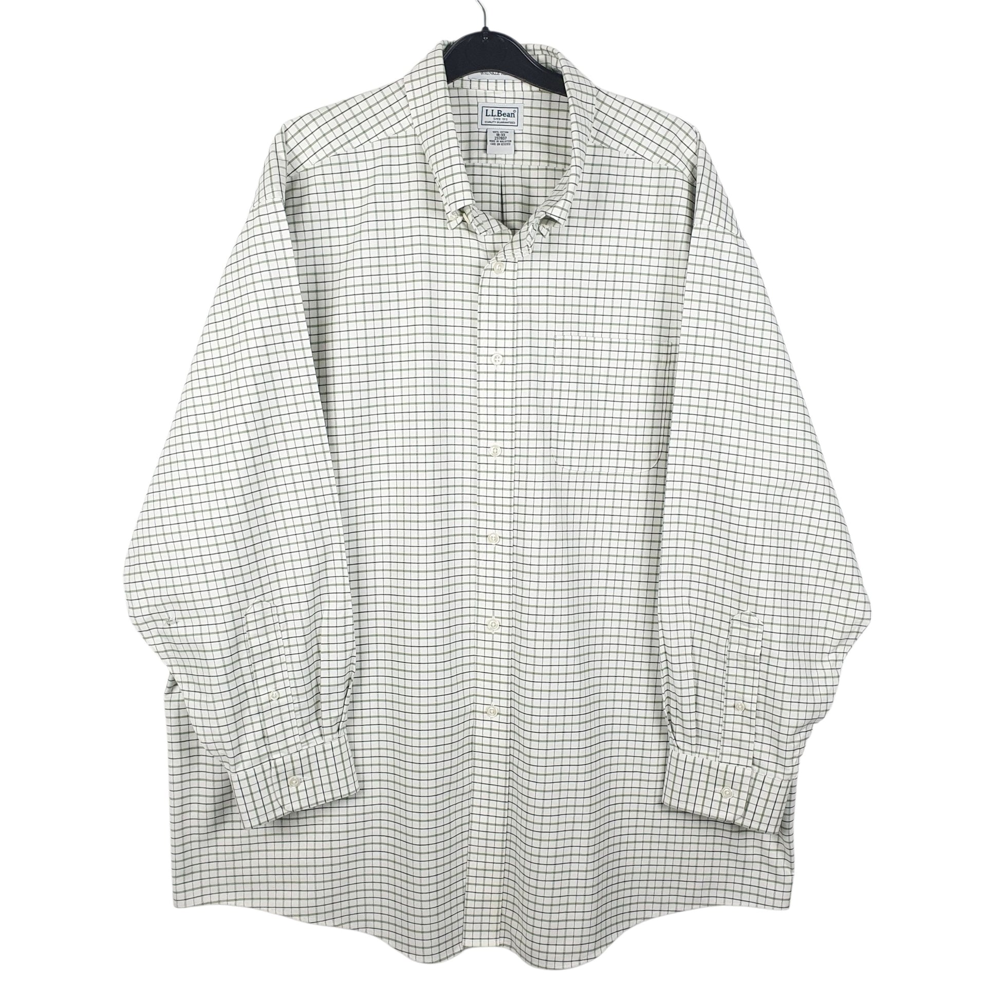 Mens White L.L.Bean  Long Sleeve Shirt