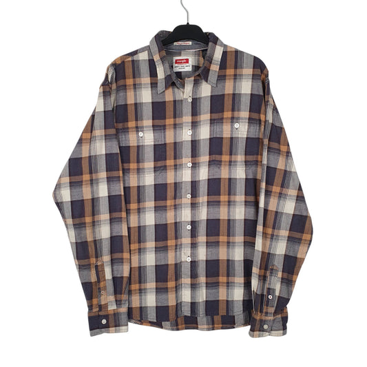 Mens Navy Wrangler Comfort Long Sleeve Shirt