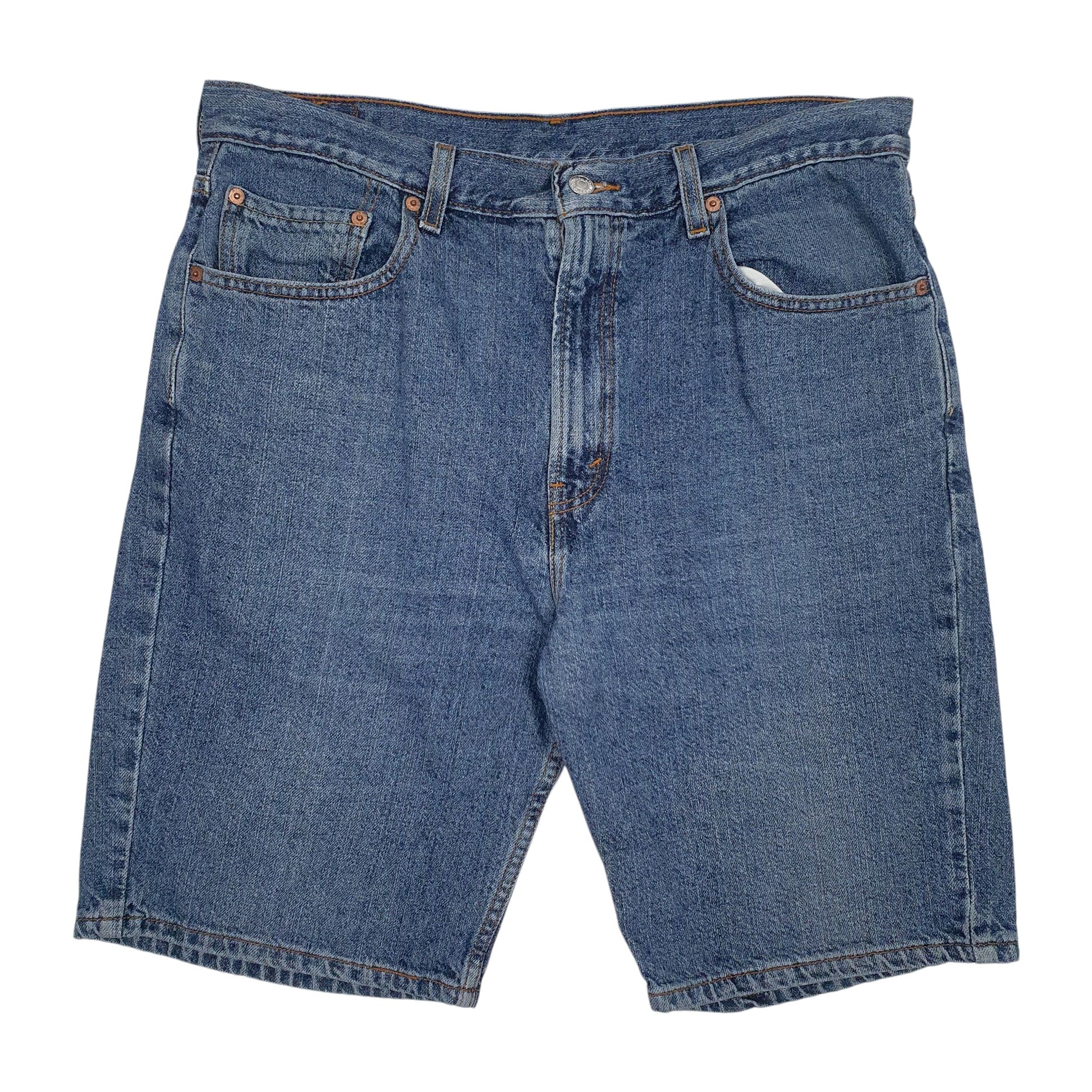 Mens Blue Levis 505 Regular Fit Denim Shorts
