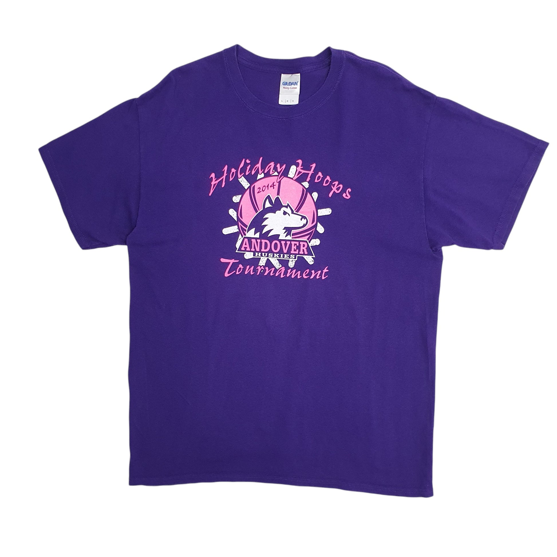 Mens Purple Gildan Basketball Short Sleeve T Shirt