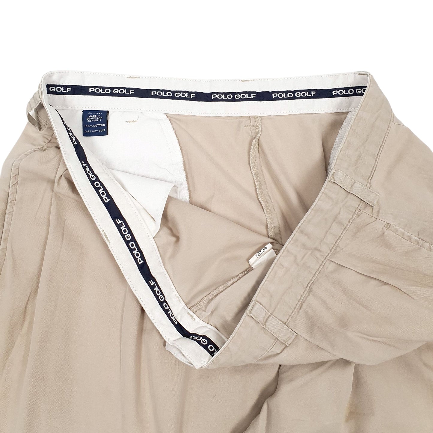 Mens Beige Polo Ralph Lauren Golf Vintage Pleated  Trousers
