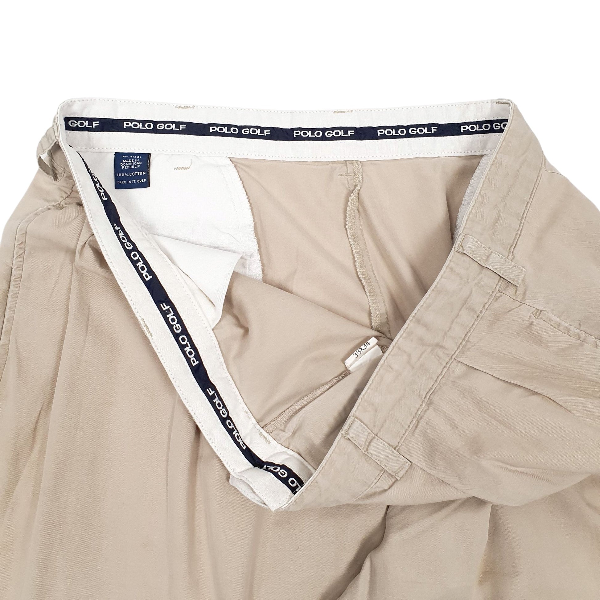 Mens Beige Polo Ralph Lauren Golf Vintage Pleated  Trousers